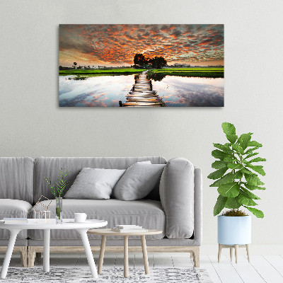 Foto op canvas Houten brug