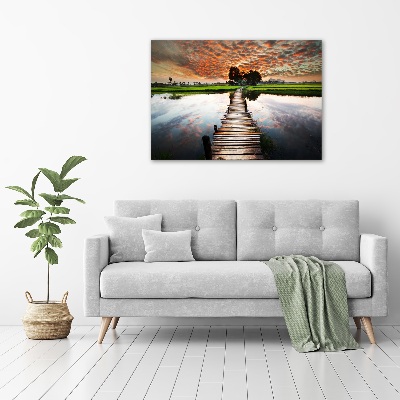 Foto op canvas Houten brug