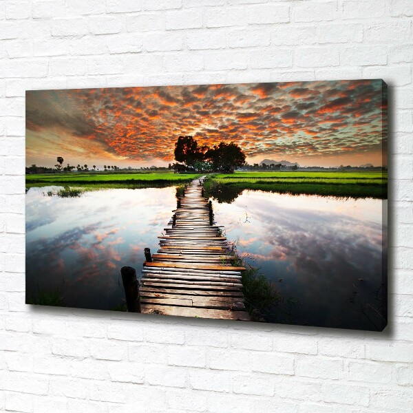 Foto op canvas Houten brug
