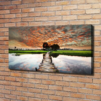 Foto op canvas Houten brug