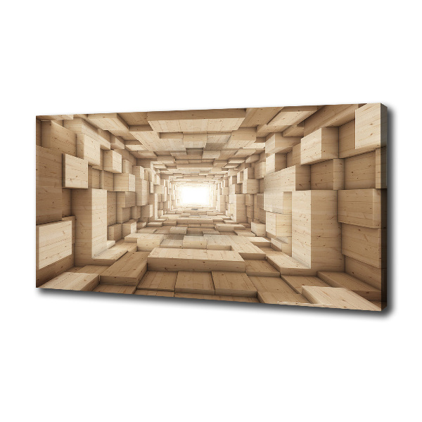 Canvas foto Houten tunnel