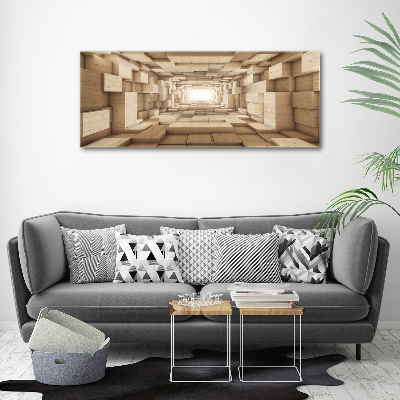 Canvas foto Houten tunnel