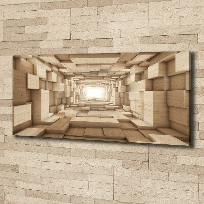 Canvas foto Houten tunnel