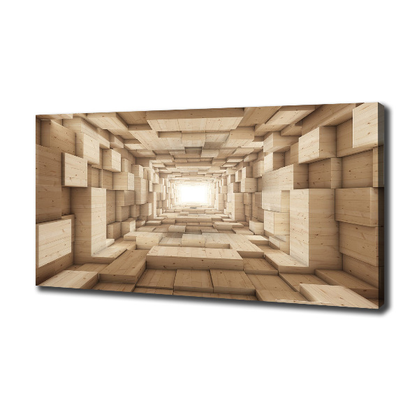 Canvas foto Houten tunnel