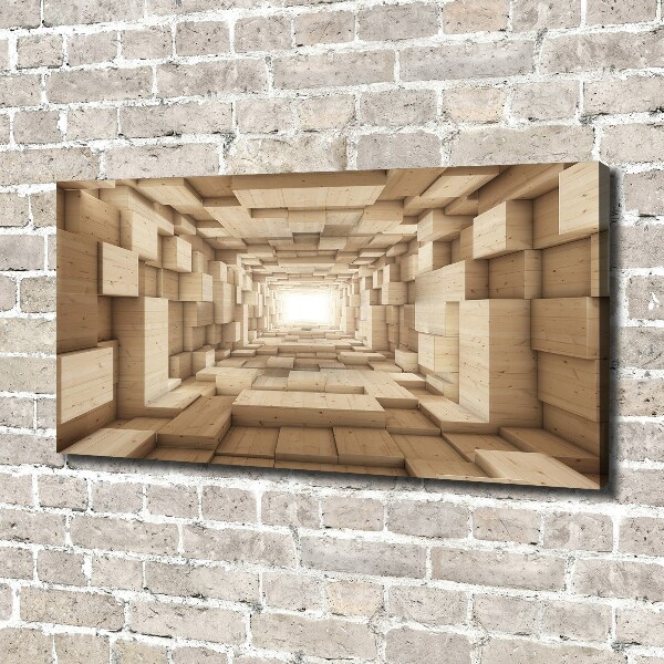 Canvas foto Houten tunnel