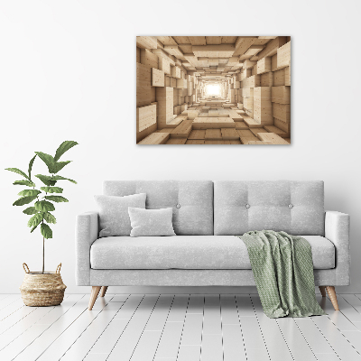 Canvas foto Houten tunnel