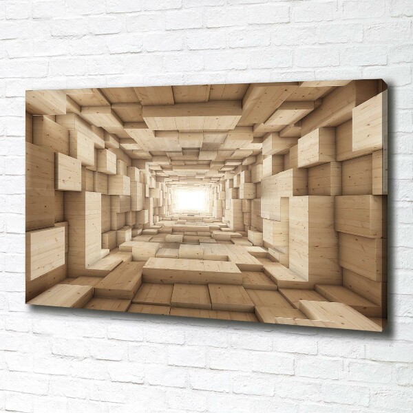 Canvas foto Houten tunnel
