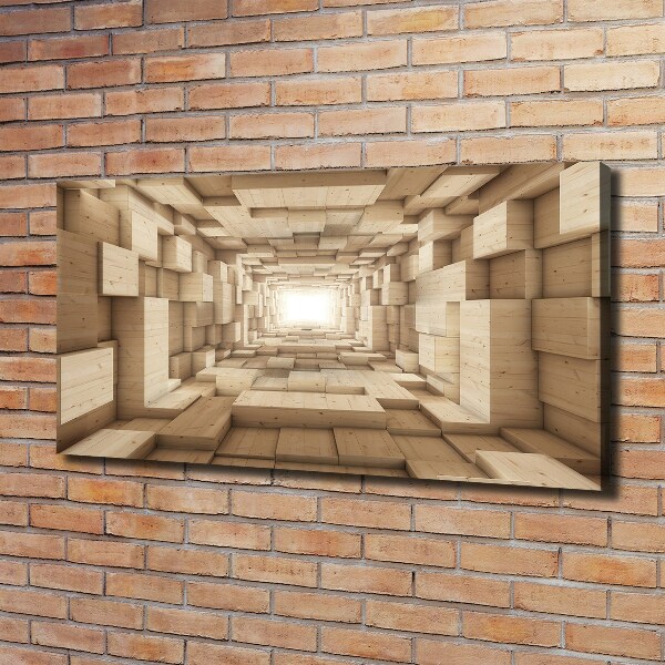 Canvas foto Houten tunnel