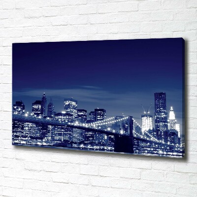 Foto op canvas New York 's nachts