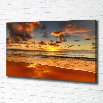 Schilderij op canvas Zonsondergangstrand