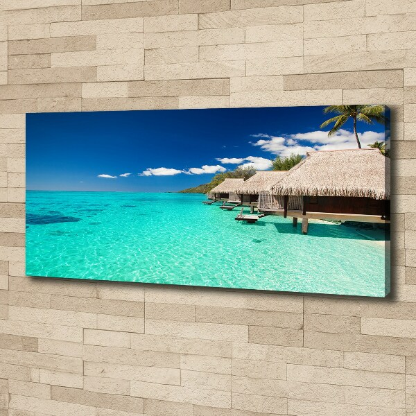 Foto canvas Bungalows boven het water