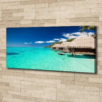 Foto canvas Bungalows boven het water