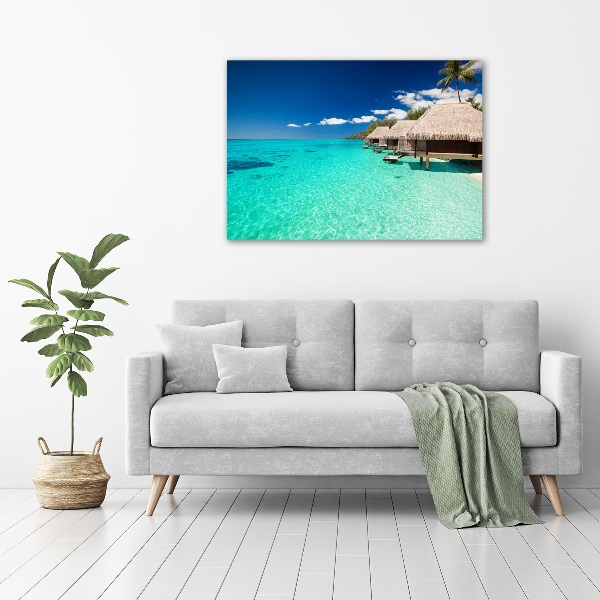 Foto canvas Bungalows boven het water