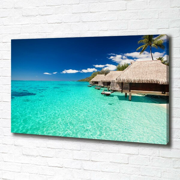 Foto canvas Bungalows boven het water