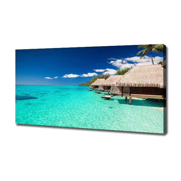 Foto canvas Bungalows boven het water