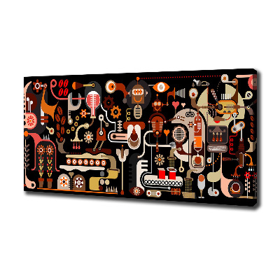 Canvas schilderij Koffieproductie