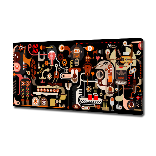 Canvas schilderij Koffieproductie