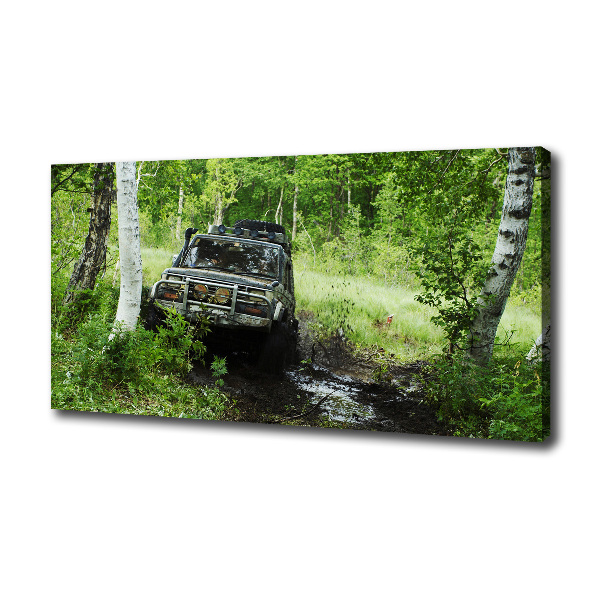Canvas foto Jeep in het bos