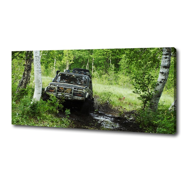 Canvas foto Jeep in het bos