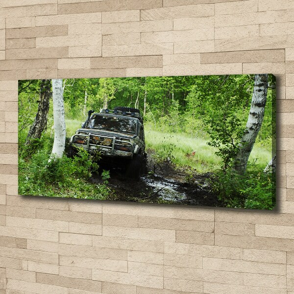 Canvas foto Jeep in het bos