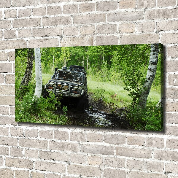 Canvas foto Jeep in het bos