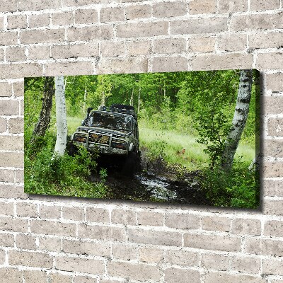 Canvas foto Jeep in het bos