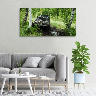Canvas foto Jeep in het bos