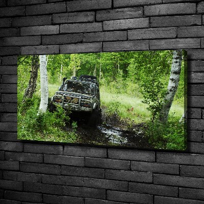 Canvas foto Jeep in het bos