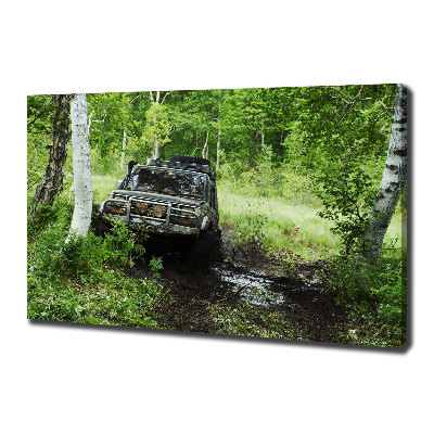Canvas foto Jeep in het bos