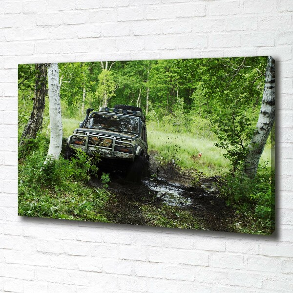 Canvas foto Jeep in het bos