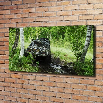 Canvas foto Jeep in het bos