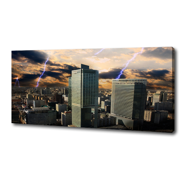 Foto canvas Storm boven Warschau