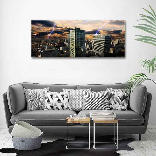 Foto canvas Storm boven Warschau