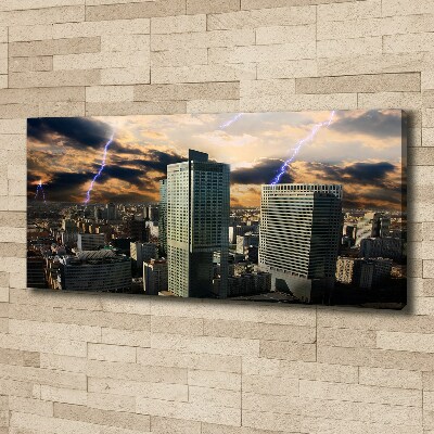 Foto canvas Storm boven Warschau