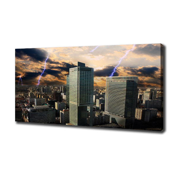 Foto canvas Storm boven Warschau