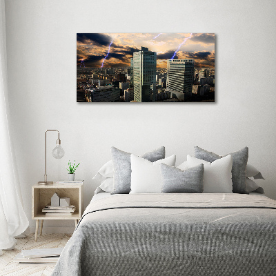 Foto canvas Storm boven Warschau