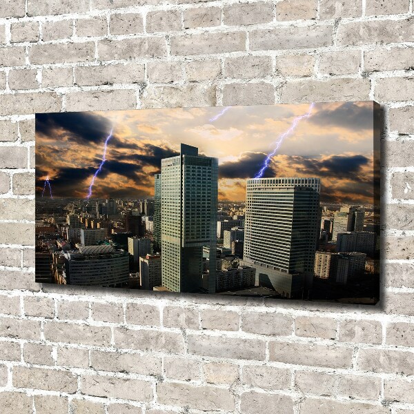 Foto canvas Storm boven Warschau
