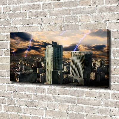 Foto canvas Storm boven Warschau