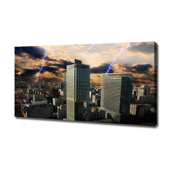 Foto canvas Storm boven Warschau
