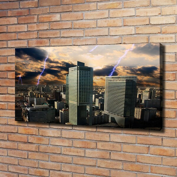 Foto canvas Storm boven Warschau