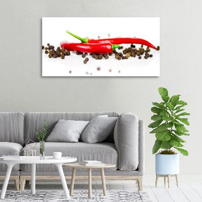 Foto op canvas Chili en peper