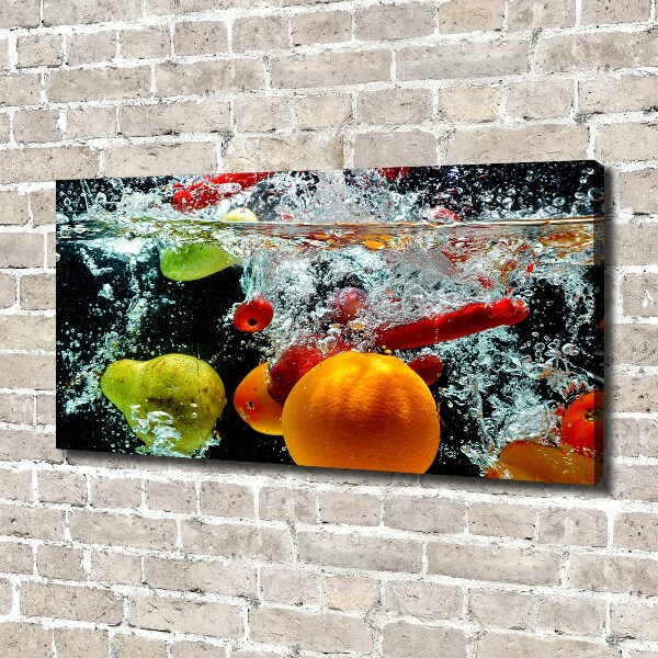Schilderij op canvas Fruit onder water
