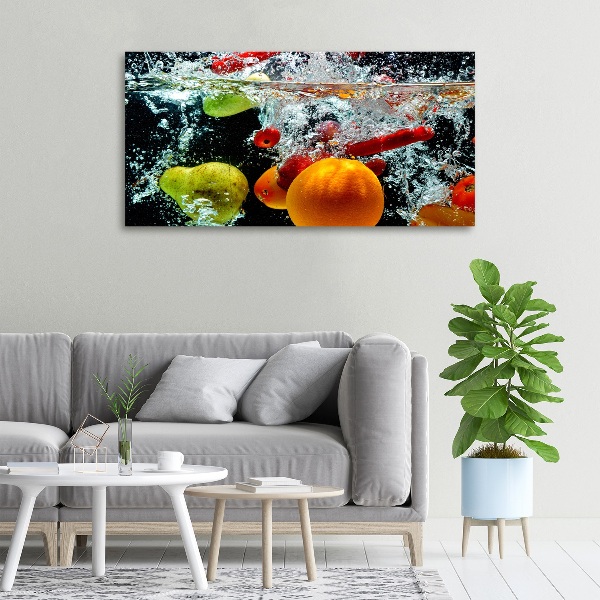 Schilderij op canvas Fruit onder water