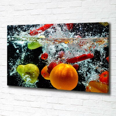 Schilderij op canvas Fruit onder water