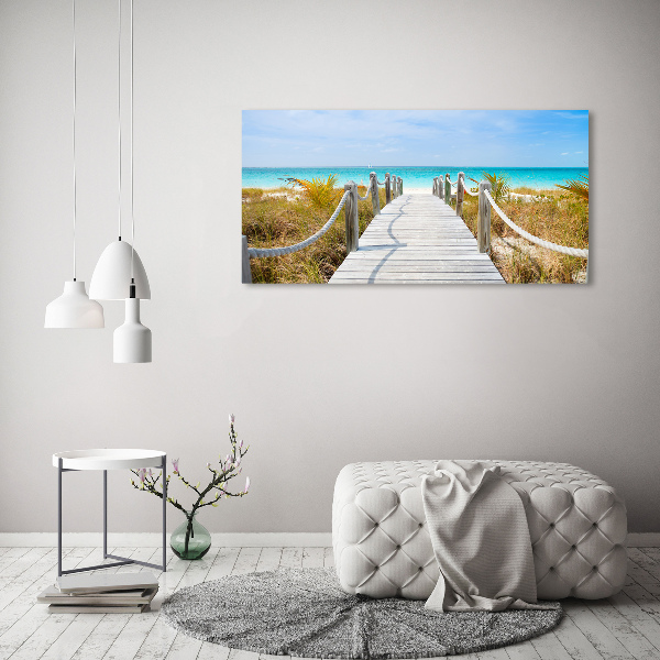Foto op canvas Pad langs de zee