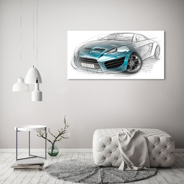 Foto op canvas Schets van een auto