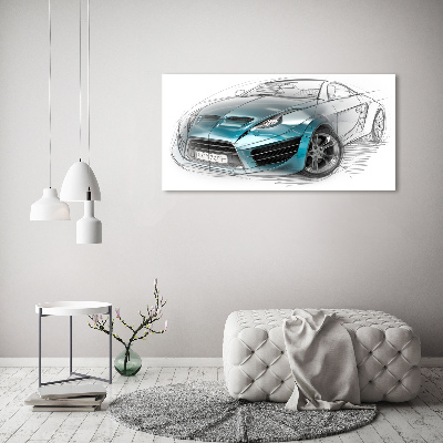 Foto op canvas Schets van een auto