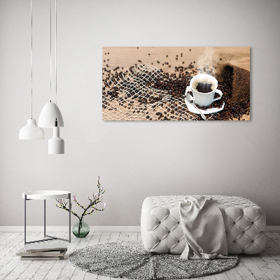 Canvas foto Koffie en koffiebonen