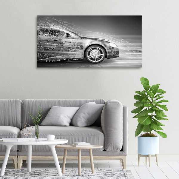 Canvas foto Een auto die te hard rijdt