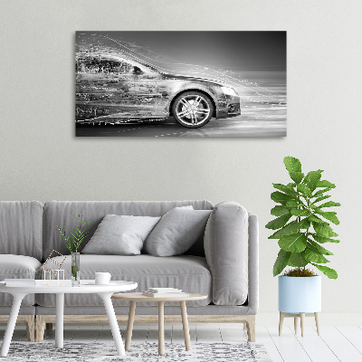 Canvas foto Een auto die te hard rijdt